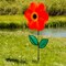 In the Breeze 19 Inch Red Sunflower Wind Spinner with Leaves - Includes Ground Stake - Colorful Flower for your Yard and Garden